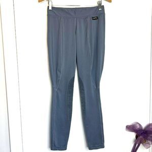 KERRITS GRAY KNIT RIDING LEGGINGS TIGHTS KNEE PATCHES SIZE MEDIUM